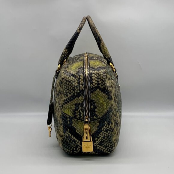 Prada Cervo Lux Printed Snakeskin Leather Tote - Picture 3 of 14